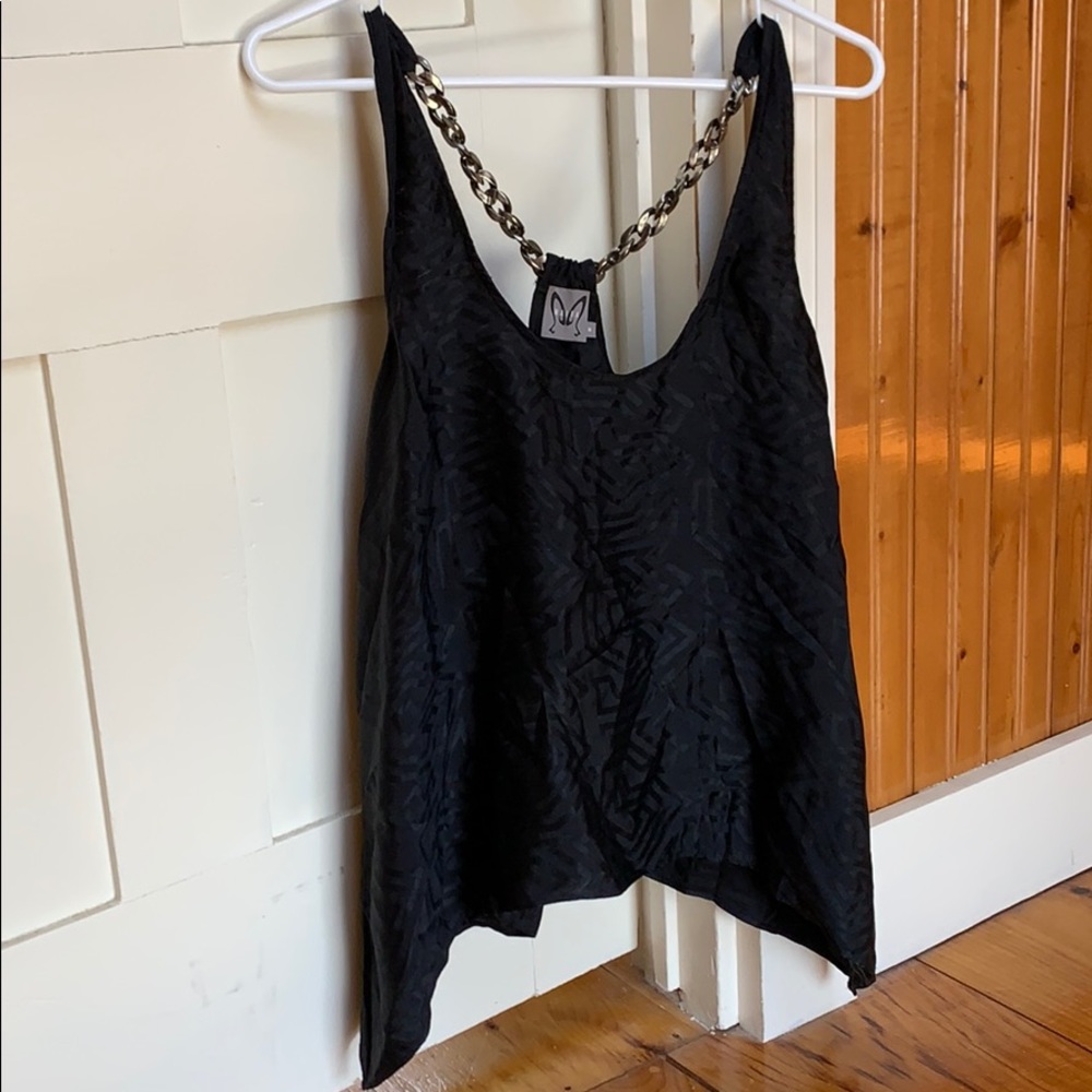 Silk racer back top with chain straps 🖤 edgy! - Picture 8 of 8